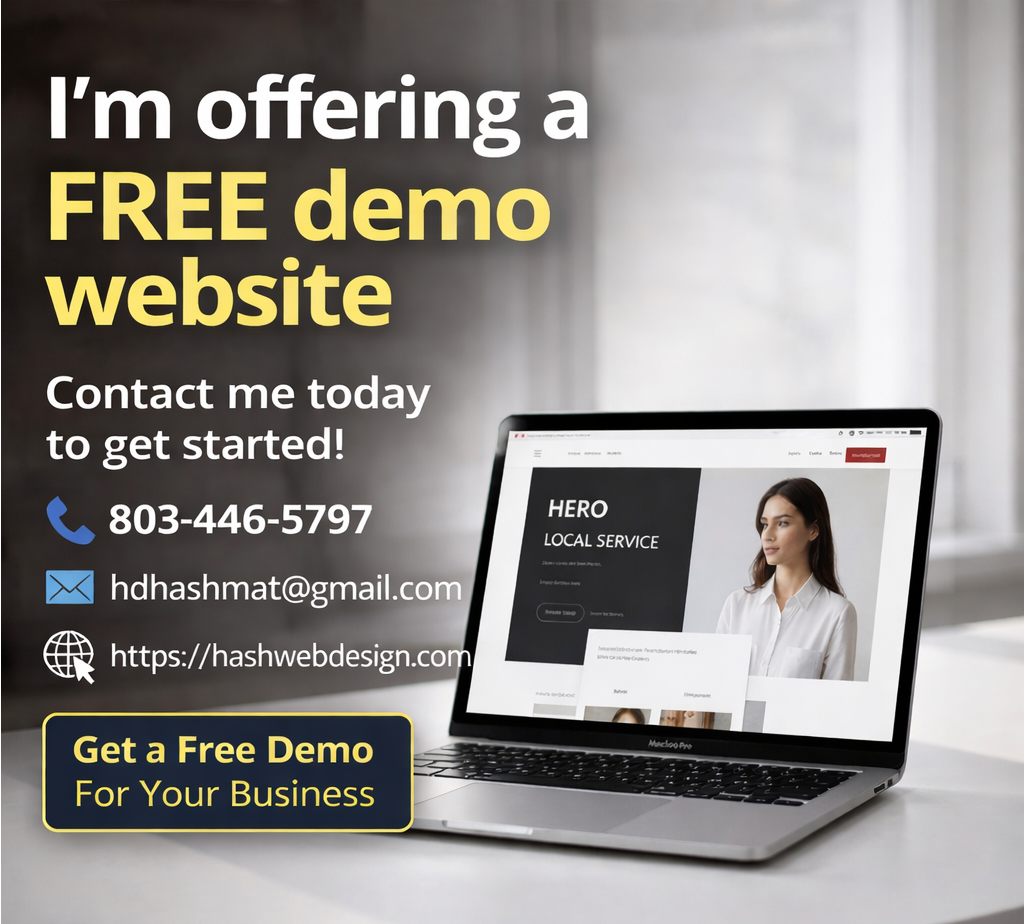 Professional website design mockup on laptop